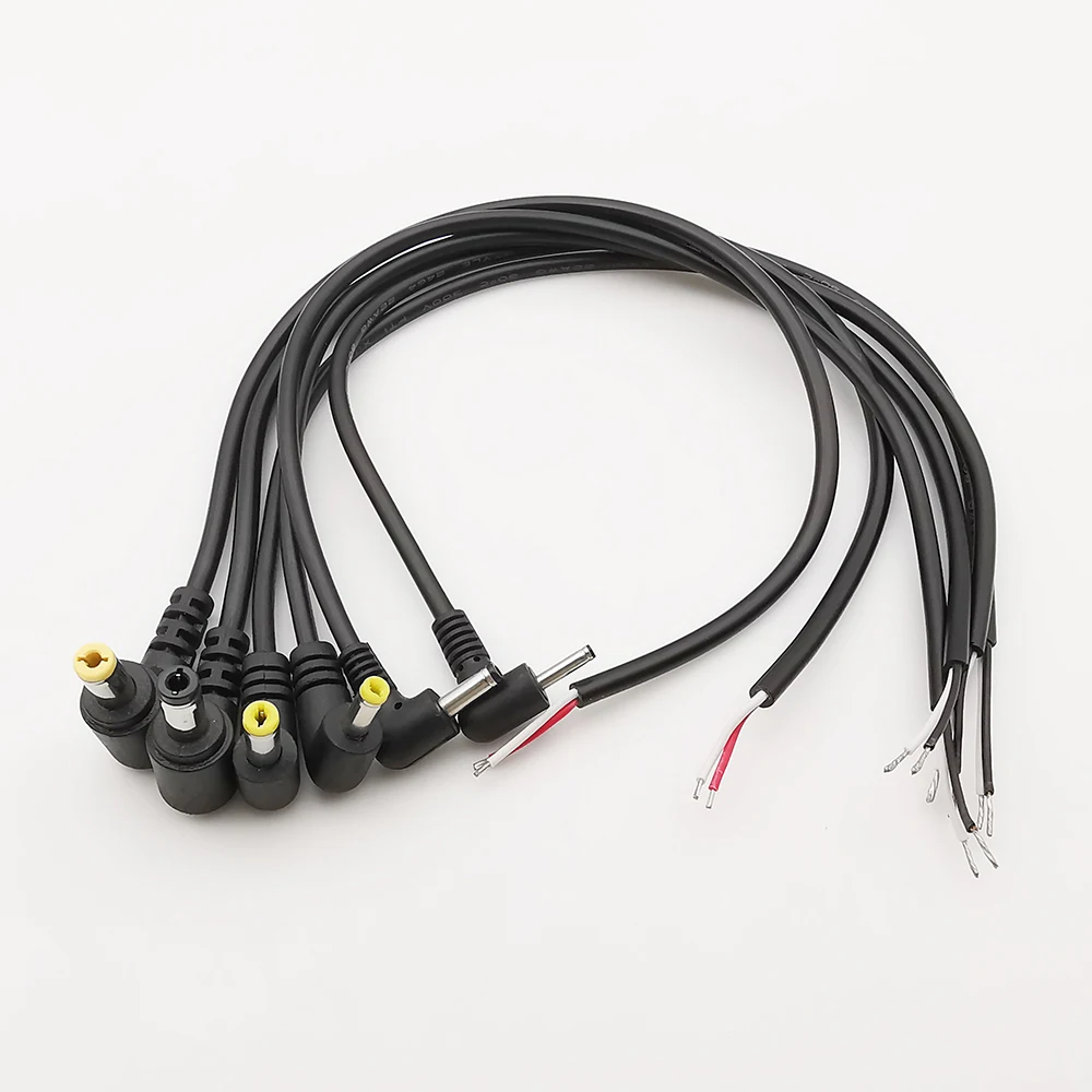 1Pcs DC 2.5*0.7/3.5*1.35/4.0*1.7/4.8*1.7/5.5*2.1/5.5*2.5mm Right Angle 90 Degree Power Plug Connector Cable Extension Cord 22AWG