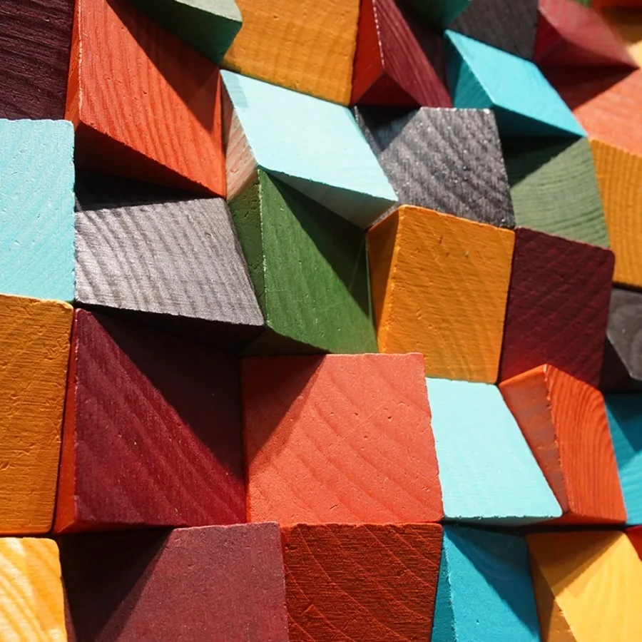 3D Art Wall Decor Mosaic Tile Solid Wood Wall Panel Acoustic Diffuser for Home/Office/Showroom/Living Room Background Wall Decor