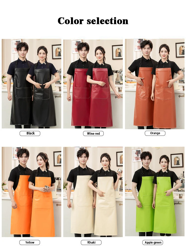 100% 방수 경량 손쉬운 청소 앞치마 부드러운 촉감 풀 PU 가죽 편안한 착용 디자인 만능 보호 작업 앞치마