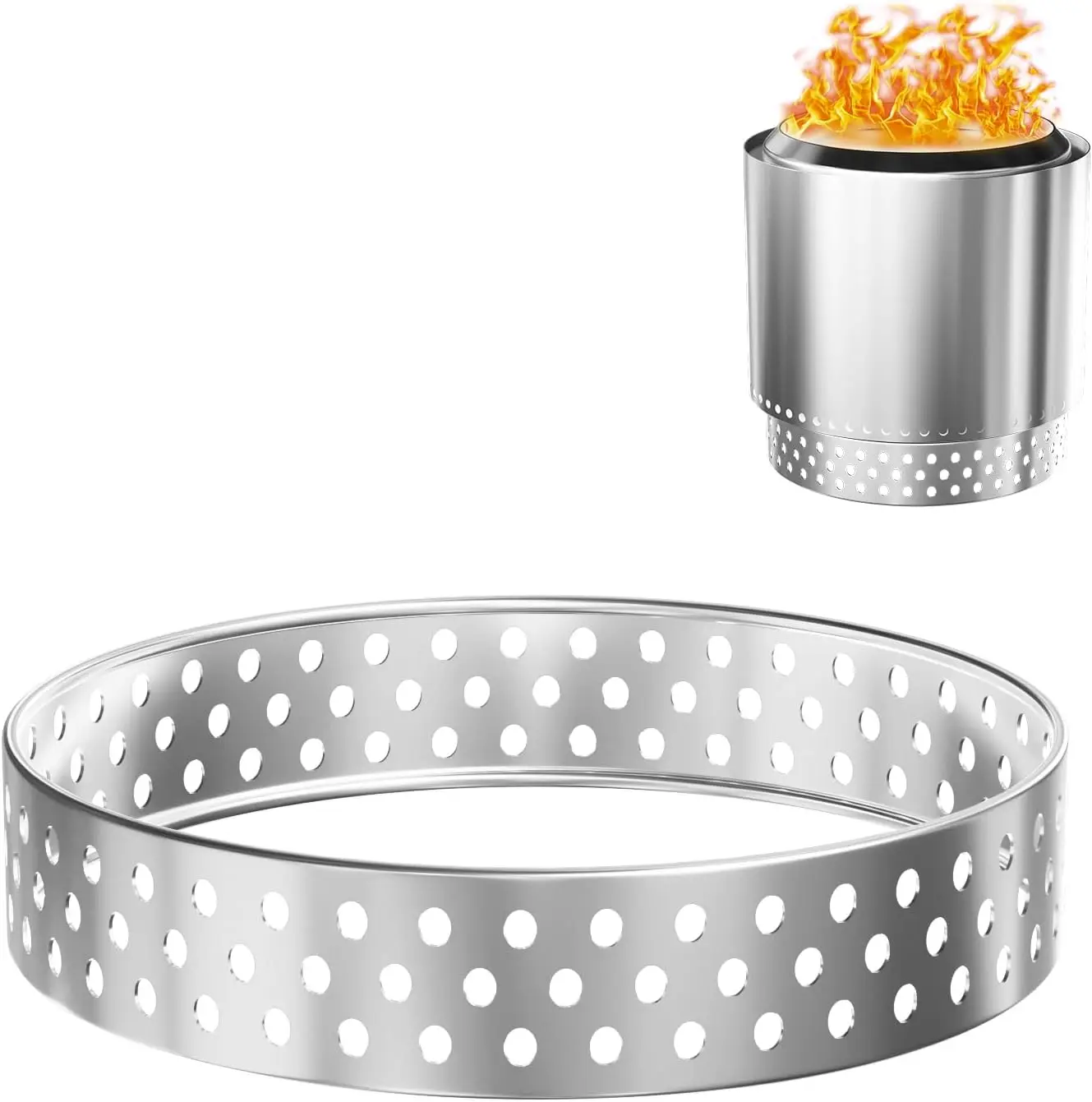 

Подставка для костровой чаши из нержавеющей стали 19,5 дюймов для кемпинга на открытом воздухе, аксессуар для камина, совместима с различными моделями