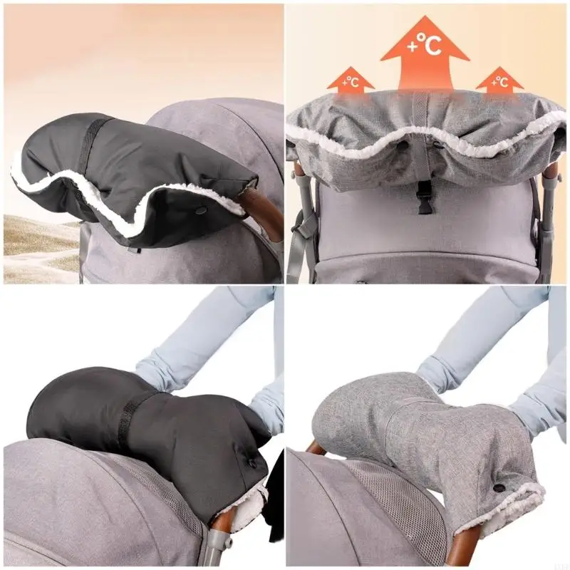 

Winter Ready Pushchair Mittens Hook Loop Fastening For Easy Installation