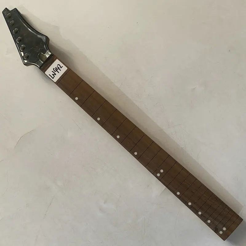

LN942 Custom Order 6 String Floyd Rose Electric Guitar Neck Semi Finishing No Frets Round Dot Inlay Right Hand