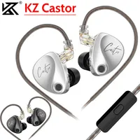 KZ Castor Wired Earbuds In Ear HiFi Earphone Detachable Cable 2 Dynamic Tunable Balanced Armature Earphones with Mic Earbuds