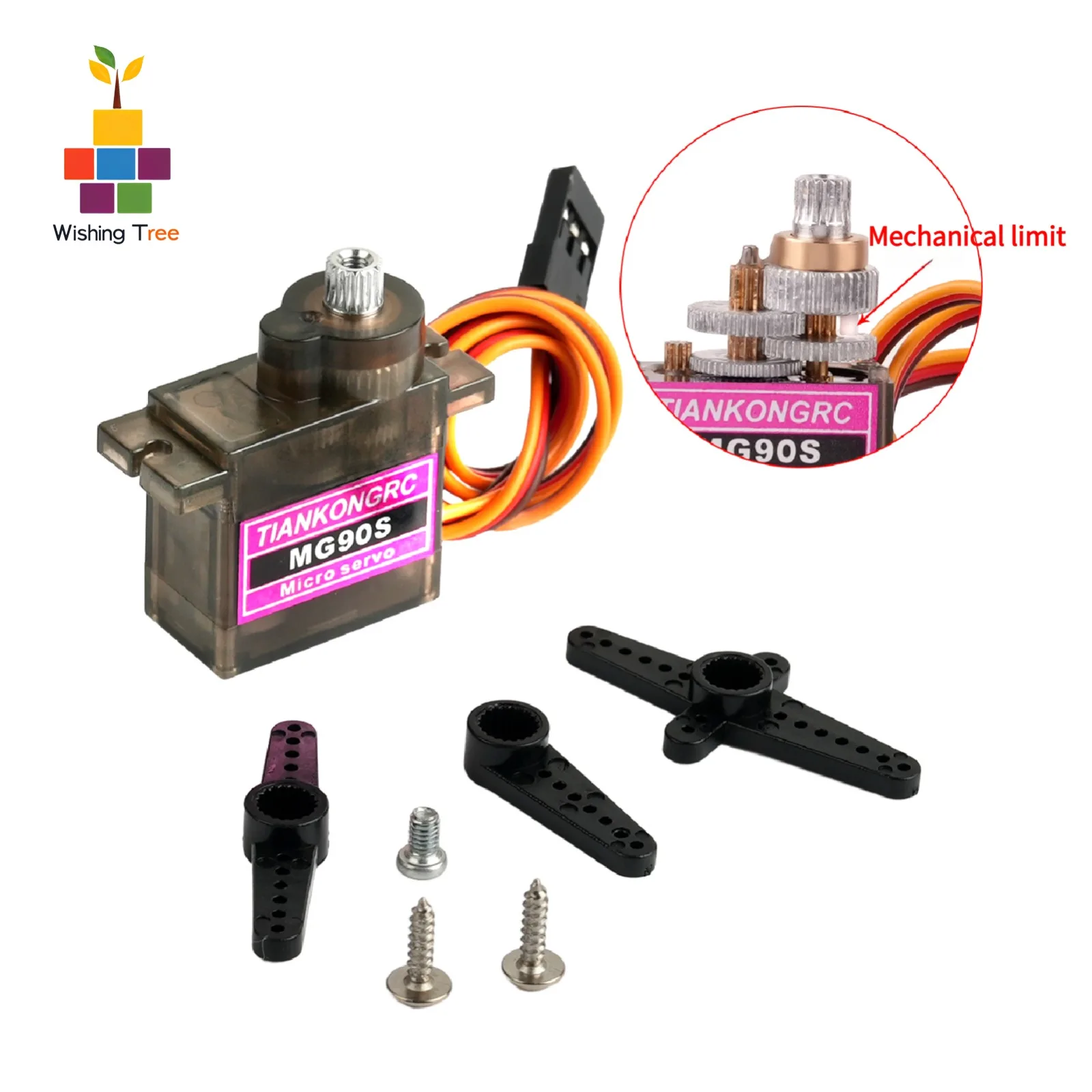 

MG90S Micro Servo 180/270/360° Adjustable Metal Gear 2kg·cm Torque for Arduino/Drone/Raspberry Pi