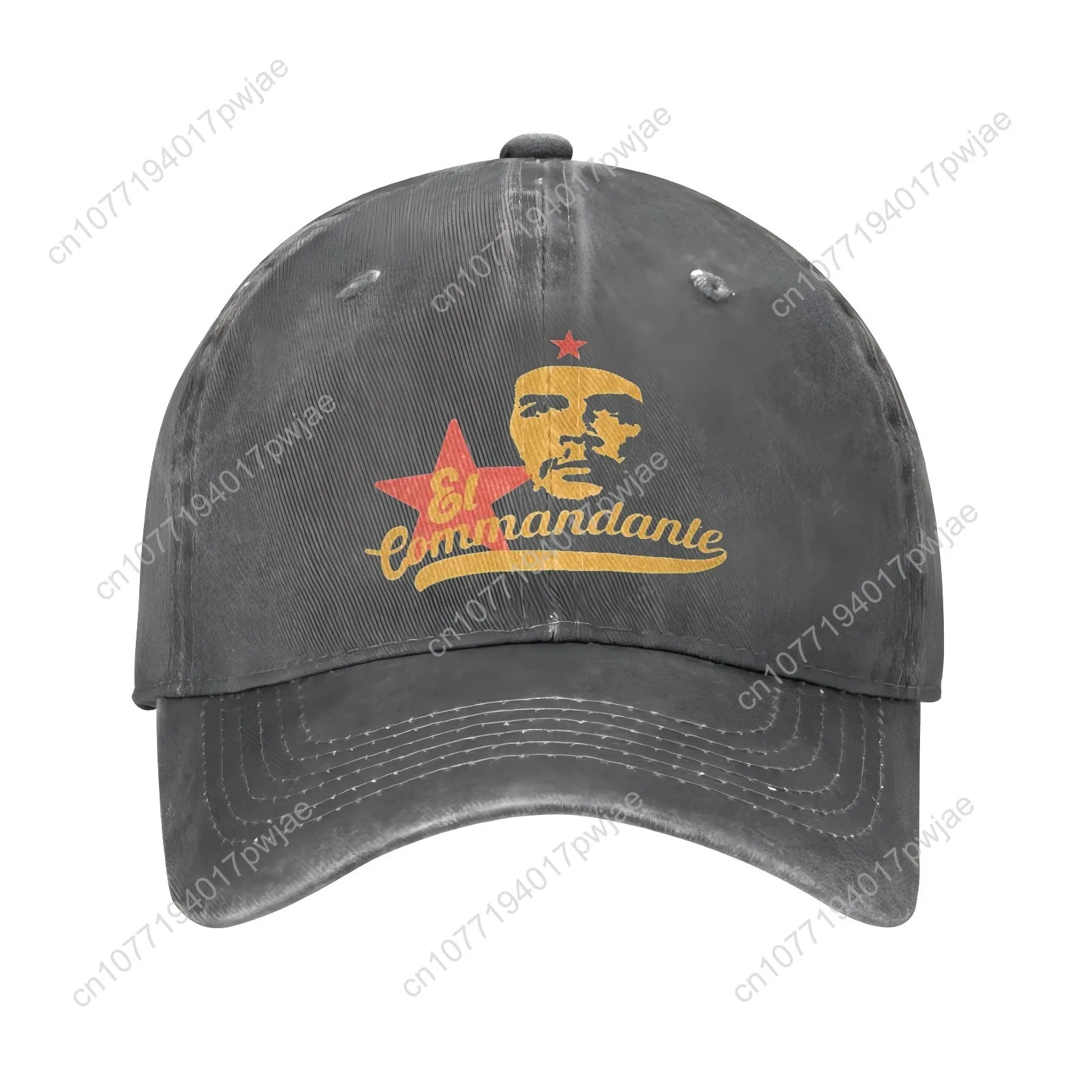 Boné de beisebol masculino e feminino com estampa de estrela preta e vermelha – Design inspirado no Che Guevara revolucionário cubano, chapéu casual respirável para