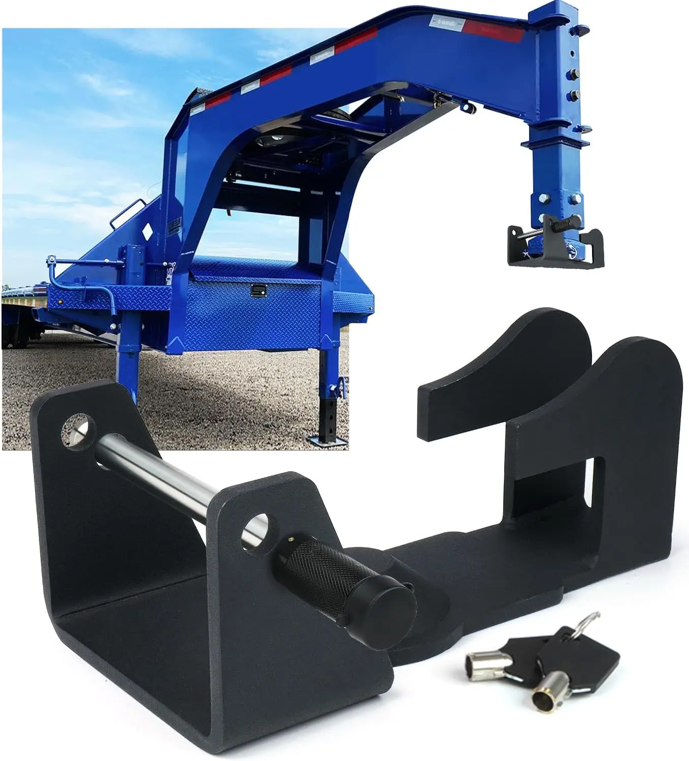 

Усиленный замок для прицепов-платформ, прицепов для перевозки скота, автодомов - черный