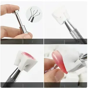 Weichschwamm Kunstschwamm Gradientenstempelwerkzeuge der verblassten Nagelarterie Maniküre DIY Creative Nagelschwamm Pinzette Werkzeug 6 Hauptschwammverkäufe - №1