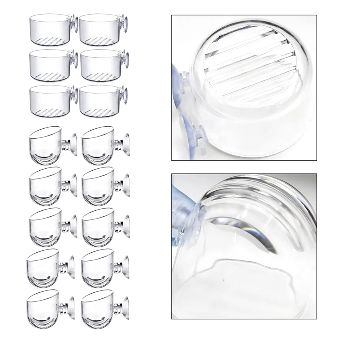 Продажи! 16 шт. чашки для водных растений, прозрачный акриловый горшок для водных растений с присоской, украшение для аквариума, 2 формы