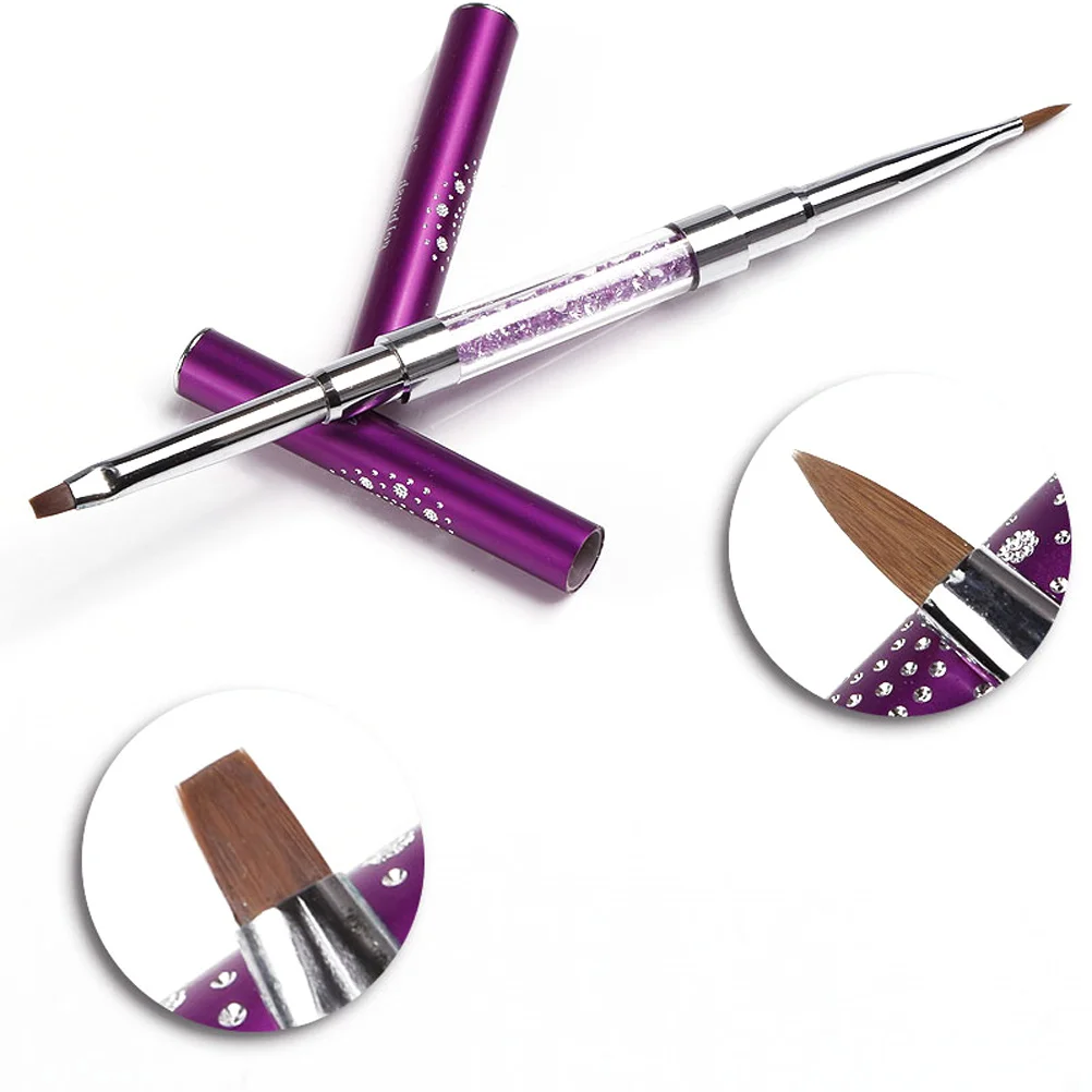 

Purple Dual Tip Gel Nail Art Brush Pen and Detailing Tool for DIY Manicure Extension Sculpting Portable Comfortable