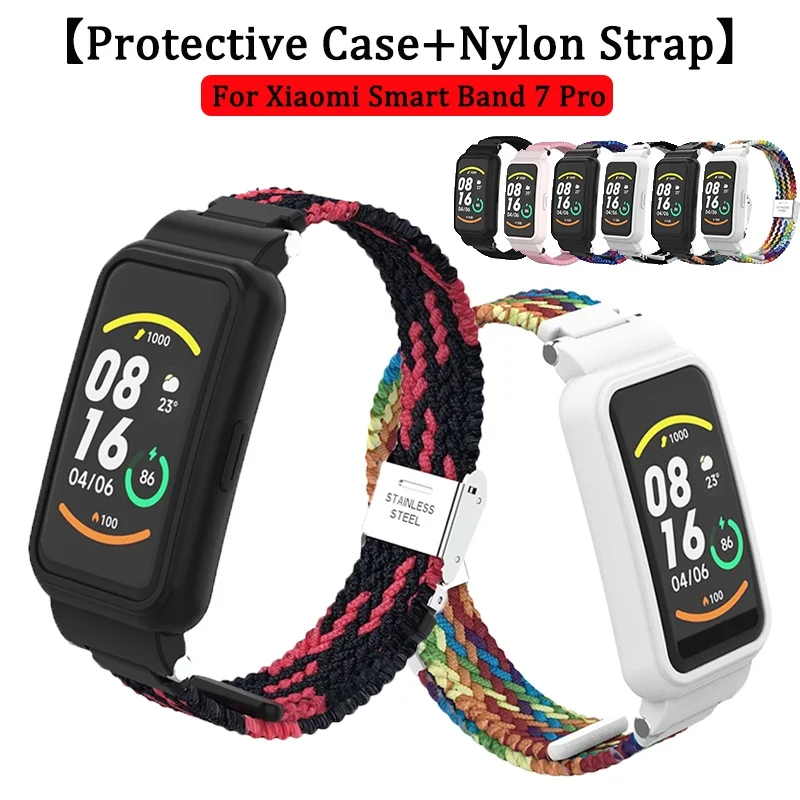 【Nylon Strap】2-in-1 Breathable Adjustable Braided Nylon Strap for Xiaomi Smart Band 7 Pro Color Matching Replacement Watchband