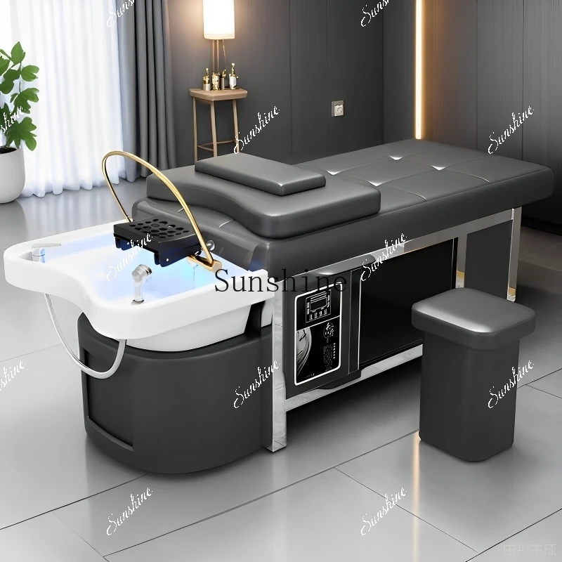 Ceramic basin head treatment bed barber shop special Thai massage water circulation fumigation stainless steel beauty salon TF