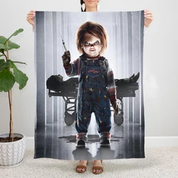 Chucky Halloween Coral Fleece Plush Throw Blankets Horror Movie Blanket for Bed Office Soft Bedspread