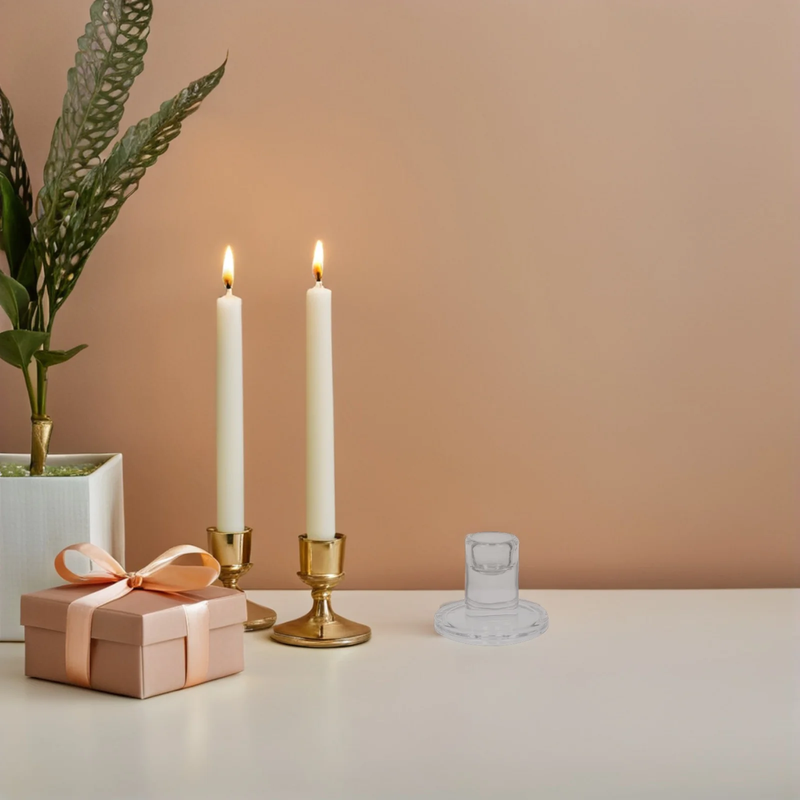 6개 유리 캔들 홀더 세트 투명 테이퍼 홀더 웨딩 파티 크리스마스 장식 홈 테이블 센터피스 로맨틱