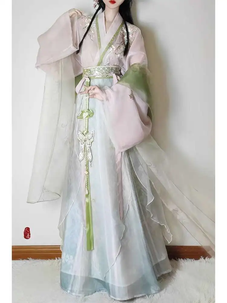 

Hanfu female adult[Duckweed]Song Dynasty Style Qi Waist Broken Skirt with Brocade Embroidery, Exquisite American Style Spring
