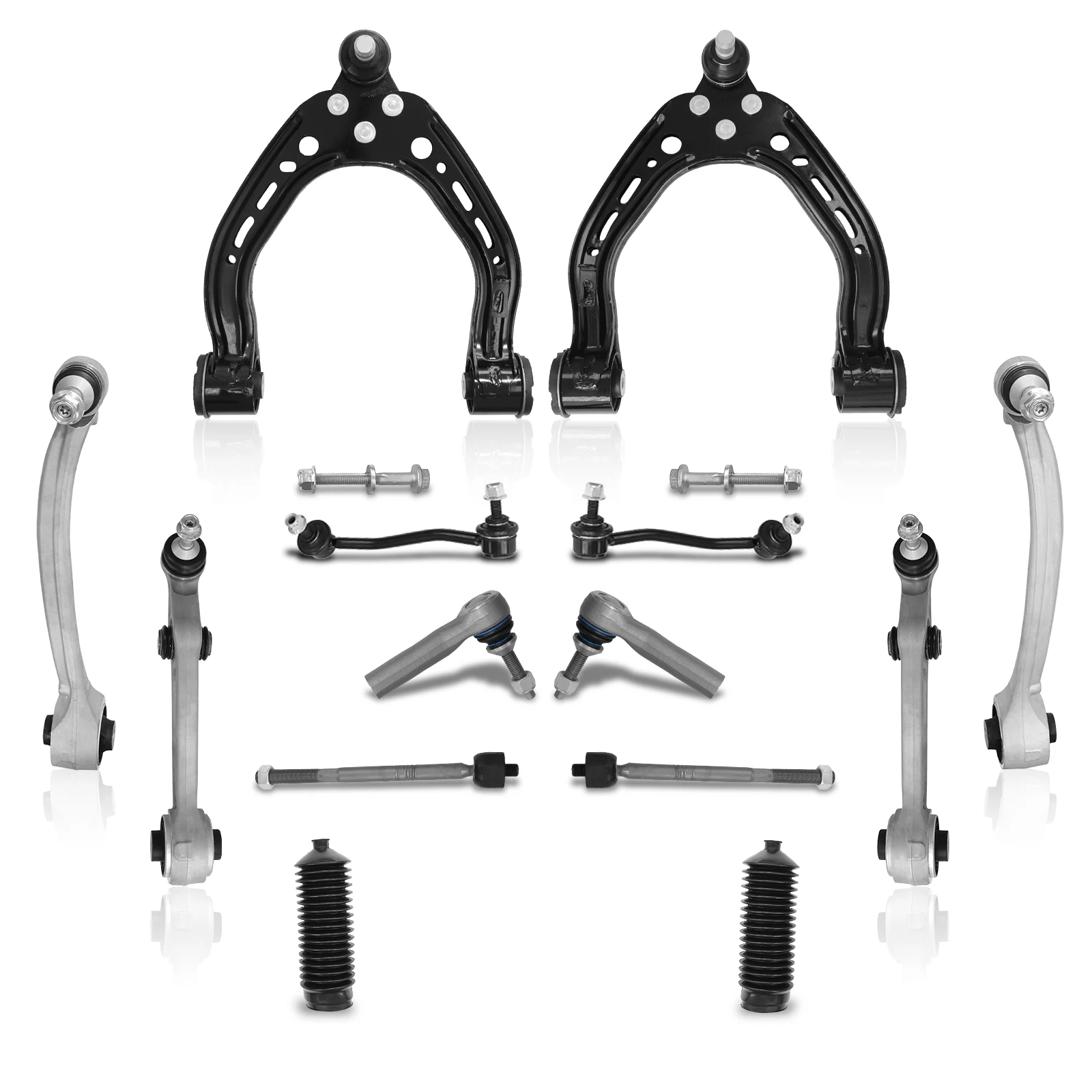 AzbuStag Front Control Arms Ball Joint Assembly Sway Bar Link 14 Pcs Fits For Tesla S RWD 2012-2016