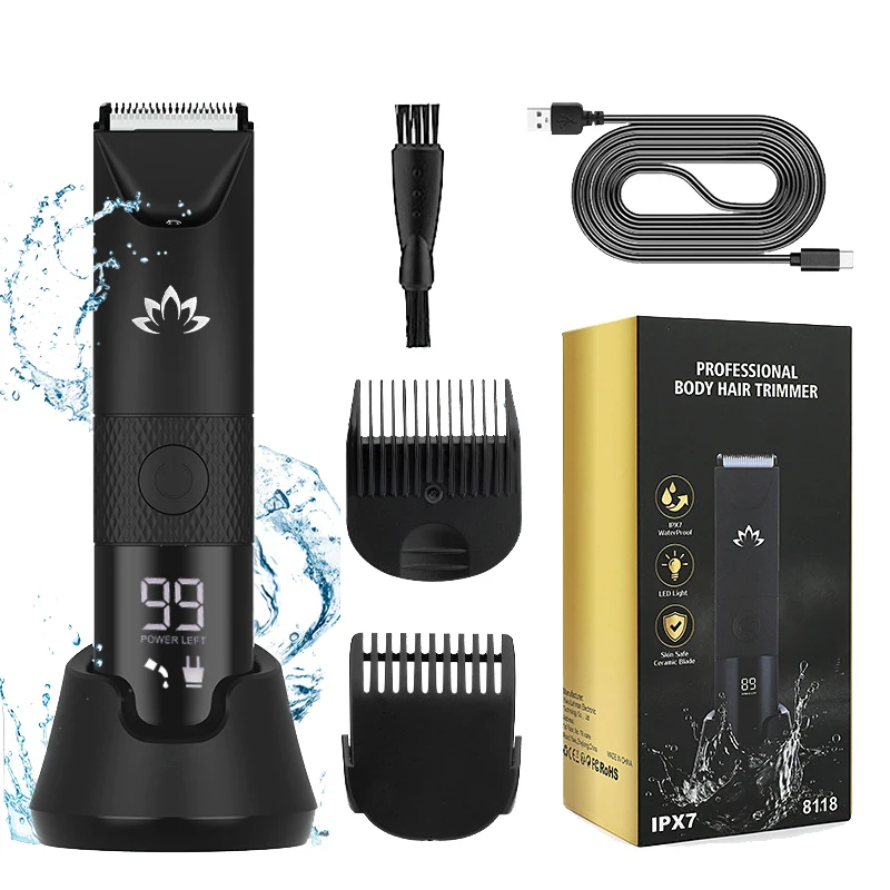 

Мужской триммер для волос на теле, триммер для яиц, моющаяся электрическая машинка для стрижки волос, триммер