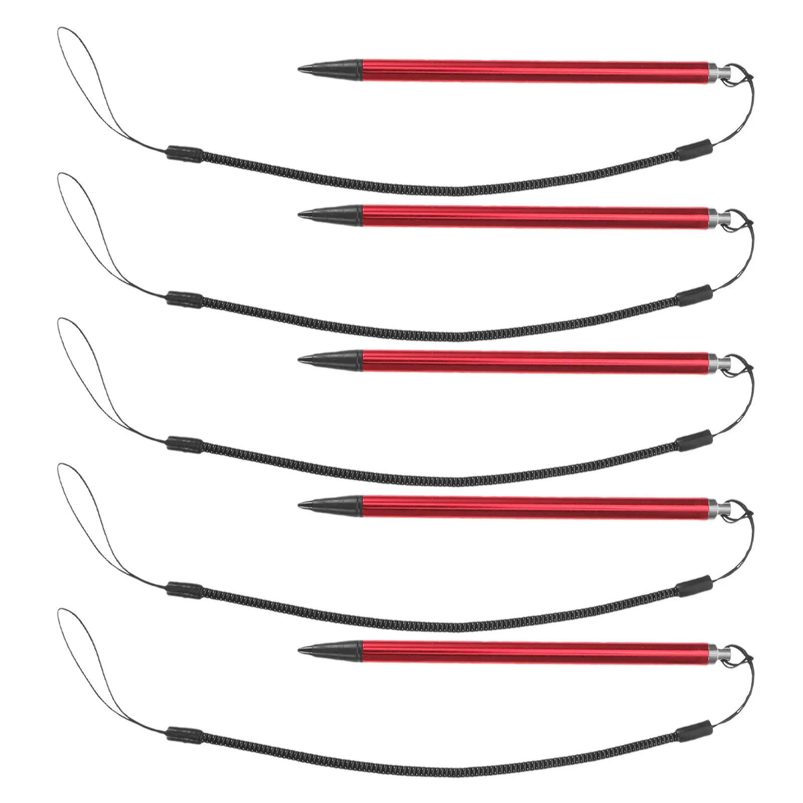 5Pcs Red Universal Resistive Stylus Pen Fine Tip High Precision Touchscreen Stylus for Tablet Smartphone E-Reader Drawing