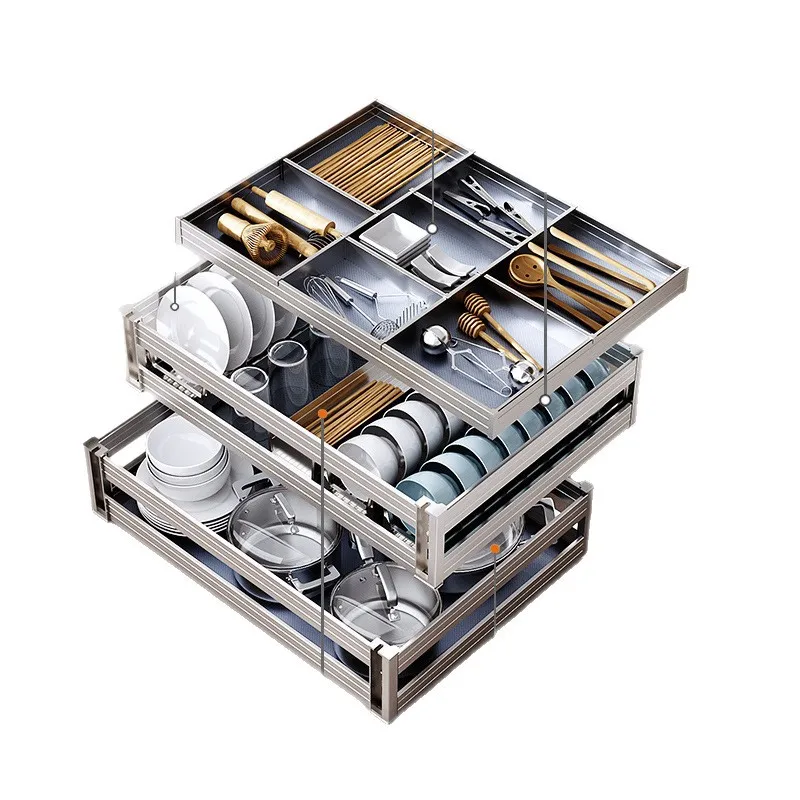 

Cabinet basket drawer type, cupboard basket, storage rack, three layers