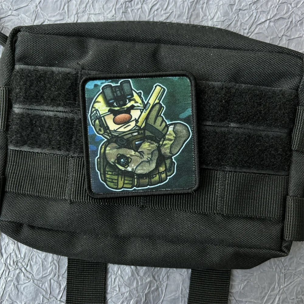 Master with Gun Military Patch Sticker on Clothes Tactical Equipment Hook and Loop Patches Backpack