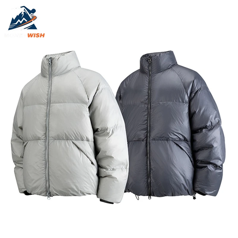 MONEYWISH أسفل سترة العصرية تنوعا الأبيض بطة أسفل القطن سميكة الباردة مقاومة الدافئة معطف قصير في الهواء الطلق مخيم التزلج أسفل سترة