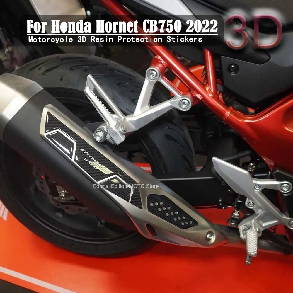 

For Honda Hornet CB750 2022 Motorcycle Muffler Protection Sticker Waterproof Scratch-Resistant 3D Gel Epoxy Resin Sticker