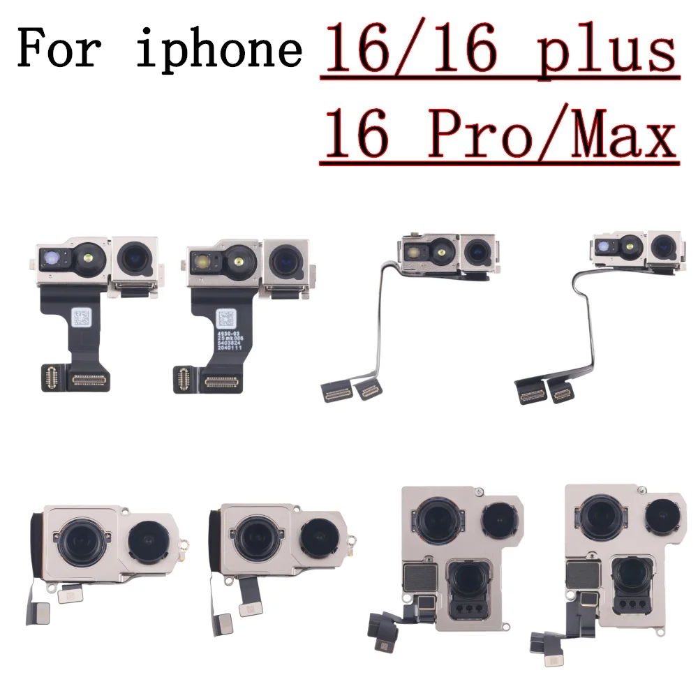 Vollständig, nicht repariert, Rückfahrkamera für iPhone 16/16 Pro Max/16 Plus, Frontkamera mit Blitzmodul, Sensor-Flexkabel