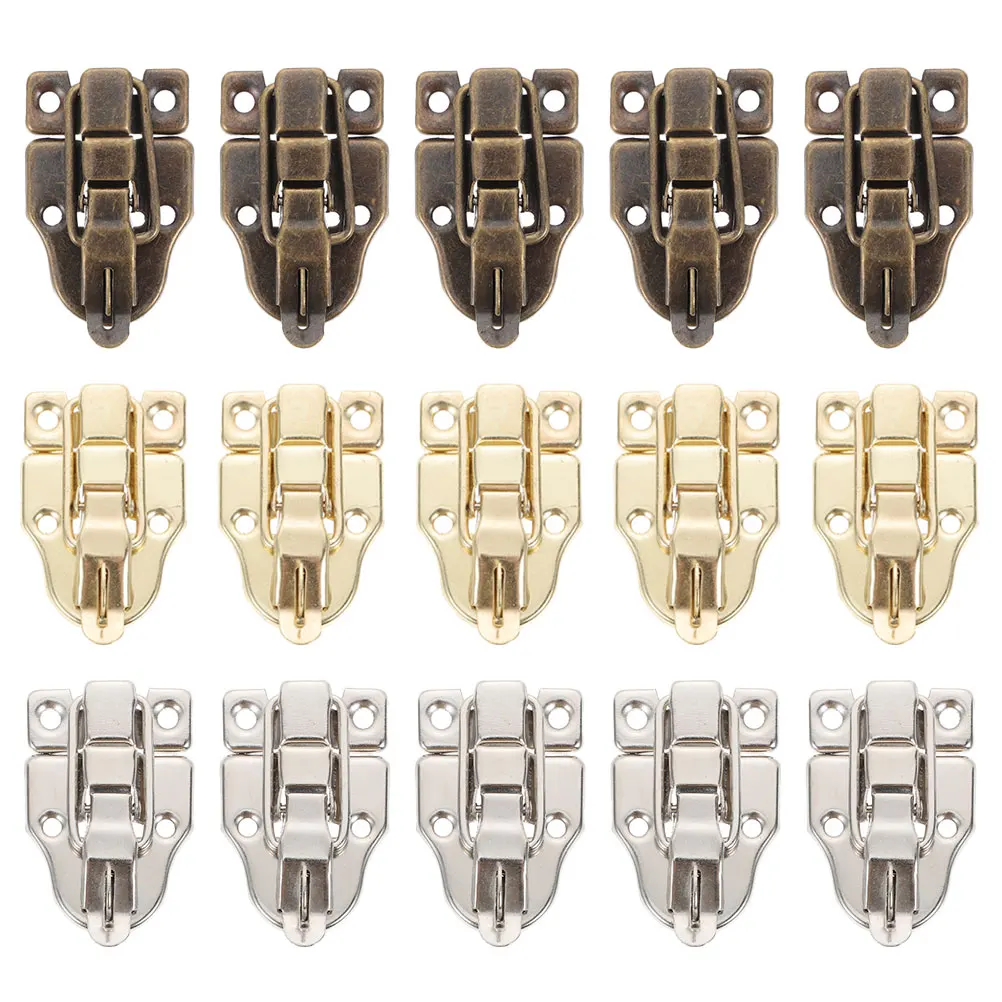 

15pcs Hasp Latch Buckle Metal Lock for Wooden Boxes Jewelry Gift Tool Small Iron Easy Installation Draw Latch Cabinet