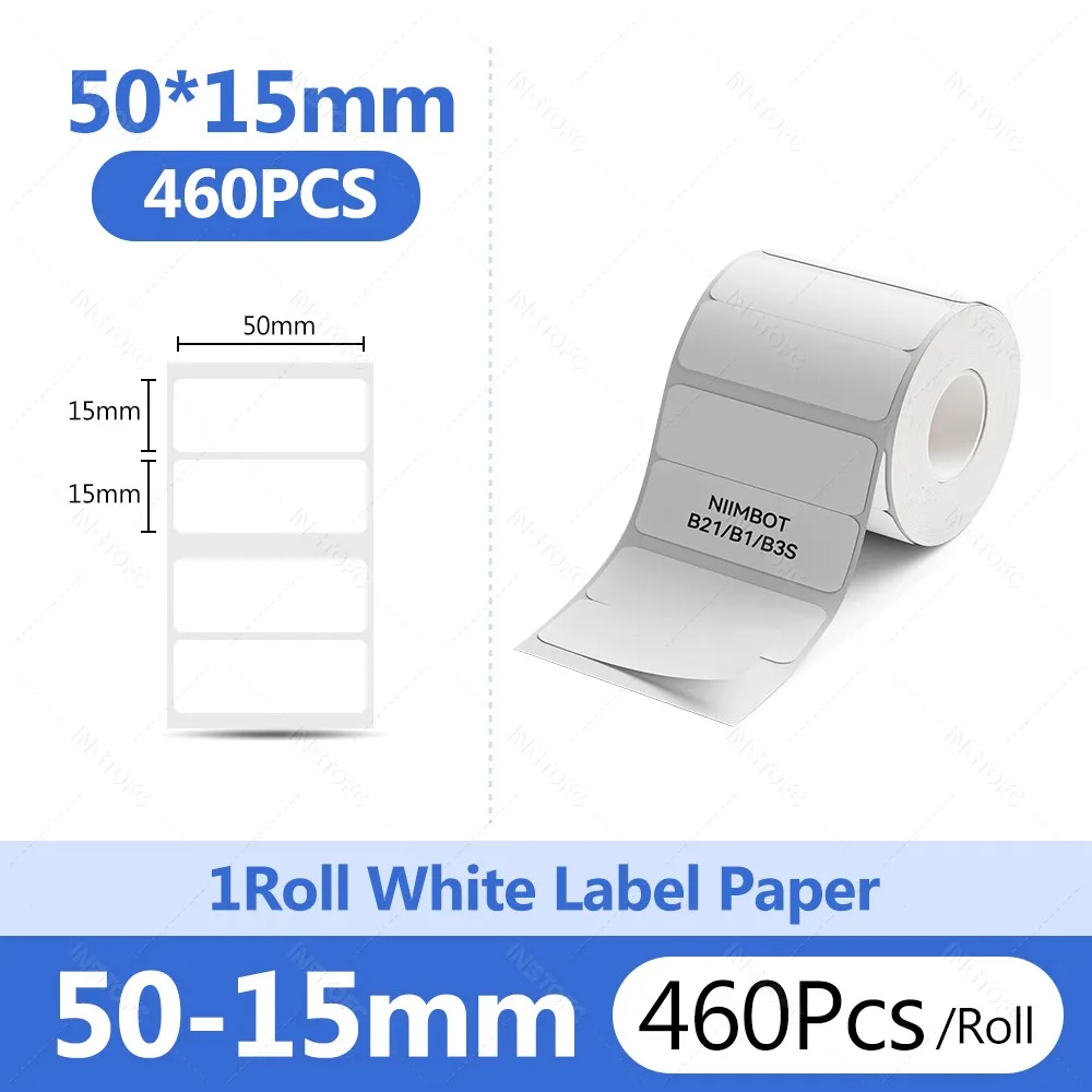 Niimbot B21/B1/B31 Thermisch Label Sticker Papier Rond Wit 20-50mm Breedte Kleding Tag Commodity Prijs Voedsel Zelfklevend