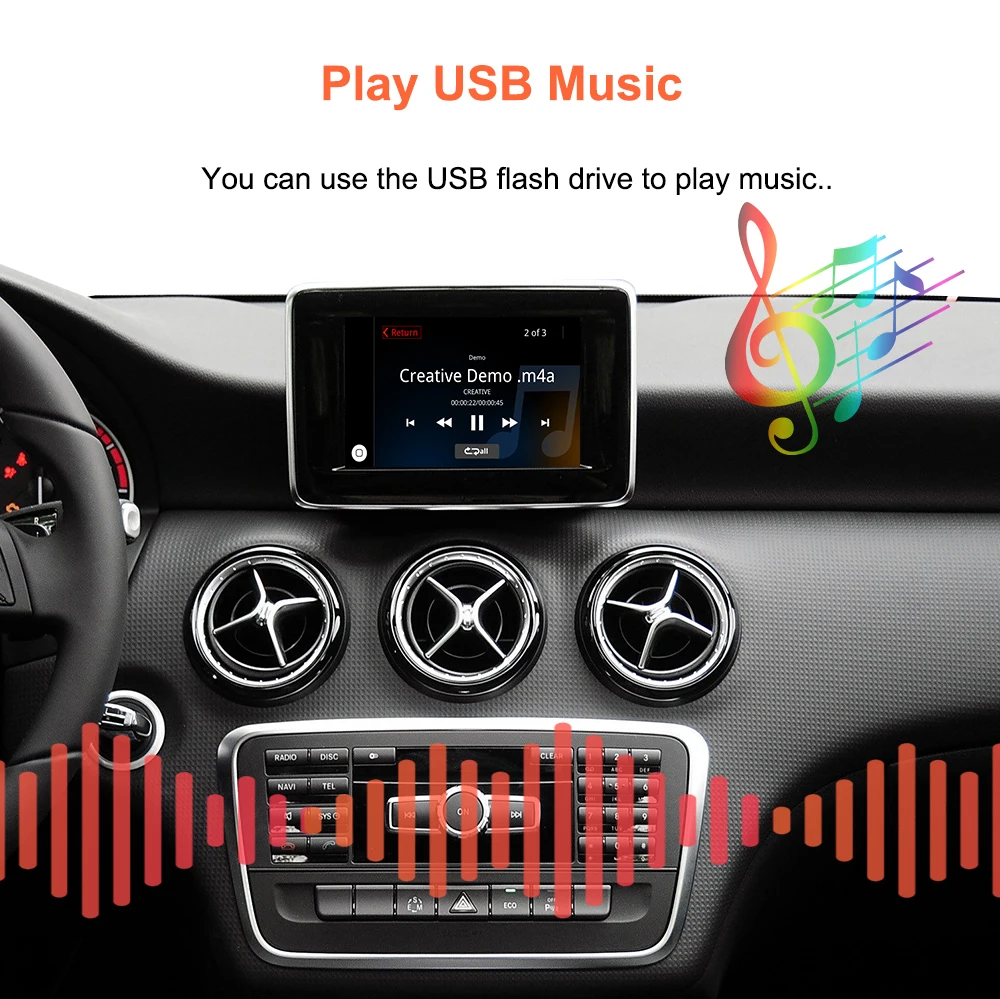 Bonroad Wireless Carplay Decoder For Mercedes Benz A B C E CLA GLA GLK ML Sprinter NTG4.5 Becker Module Android Auto Navigation – Detail 11
