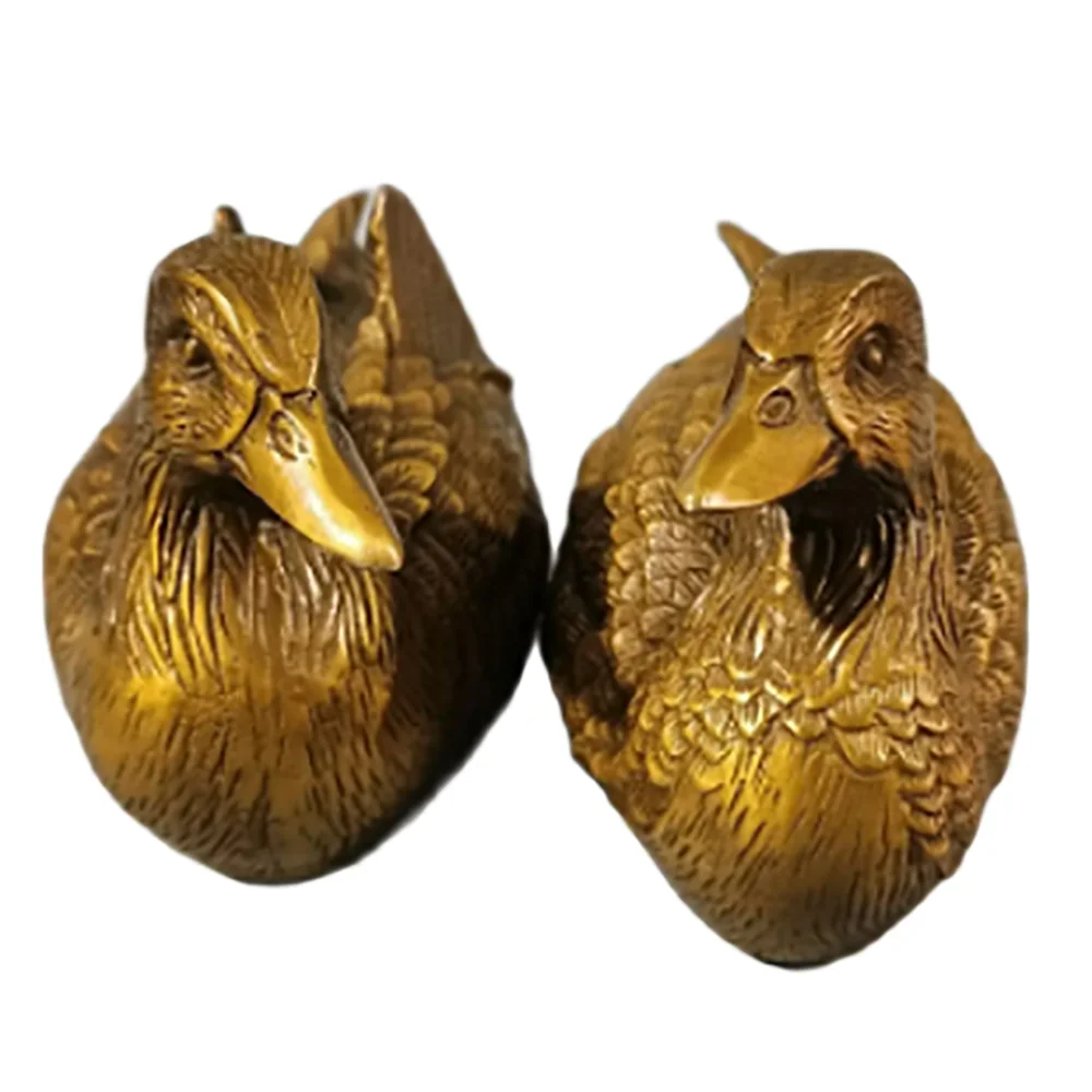

A pair of metal pure copper mandarin duck ornaments for home decoration