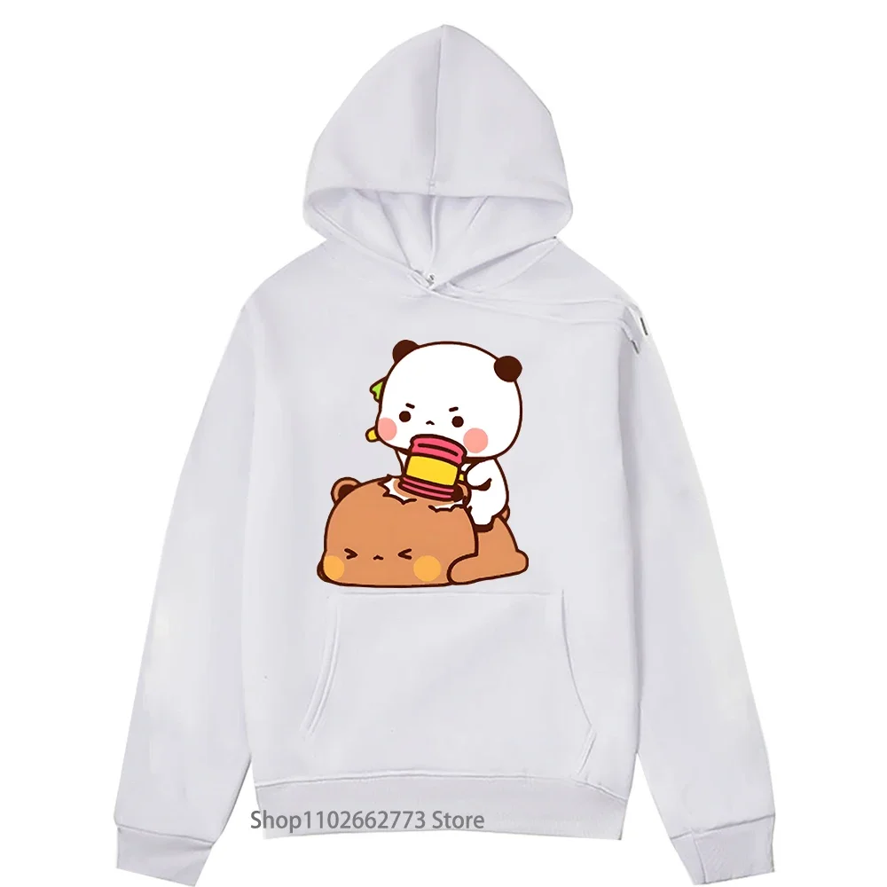 Funny Bubu and Dudu Brownie Bear Couple Hoodie Girl Kawaii Cute Print Sweatshirt Women Clothes Men Casual Winter Autumn Hoody