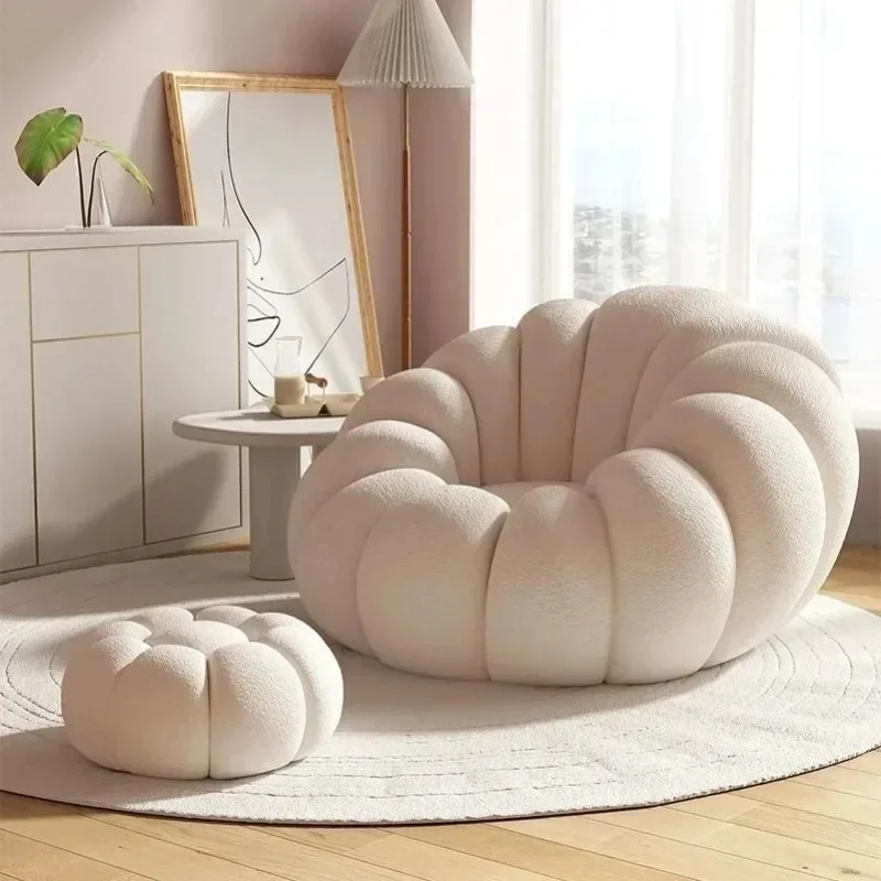 

Tatami Lazy Sofa Household Futon Cream Single Sofa Family Sofa Flower Lounge Chair.