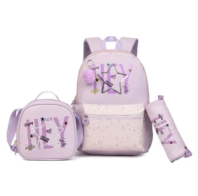 school Backpack 3 pcs Set for Girls Schoolbag Backpack Set Schoolbag with Lunch Bag Pen bag Daypack Bookbags Women Backpack sets