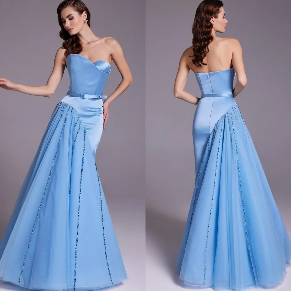 Vestido de noite elegante sem alças personalizado e vestidos clássicos de organza para ocasiões especiais e vestidos de baile sem mangas com temperamento