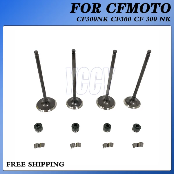 

Комплект аксессуаров для мотоциклетных двигателей: выпускной клапан, впускной клапан, сальник, стопорная пластина клапана, подходит для CFMOTO CF300NK CF300 CF 300 NK