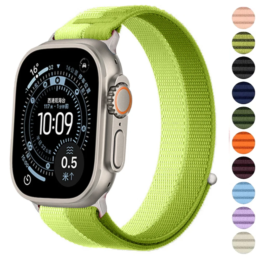 Gewebtes Nylonarmband für Apple Watch 49mm 46mm 45mm 44mm 42mm 41mm 40mm Sportarmband iWatch Series Ultra 3 2/11 10 9 8 7 6 5 SE3