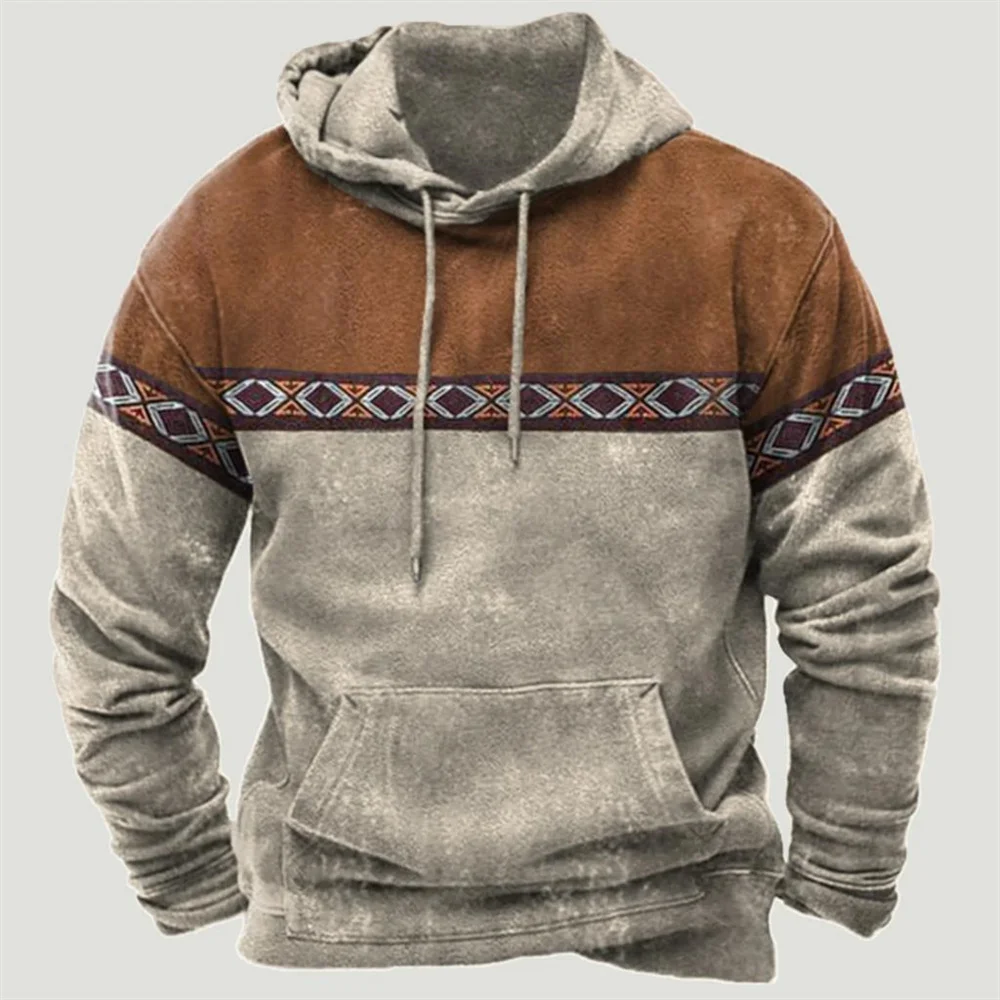 

Vintage Sweatshirt 3D Colorblock Aztec Ethnic Hoodies Loose Men/WOMEN Hoodie Holiday Kids Hoodie Long Sleeve Coat Men Clothing