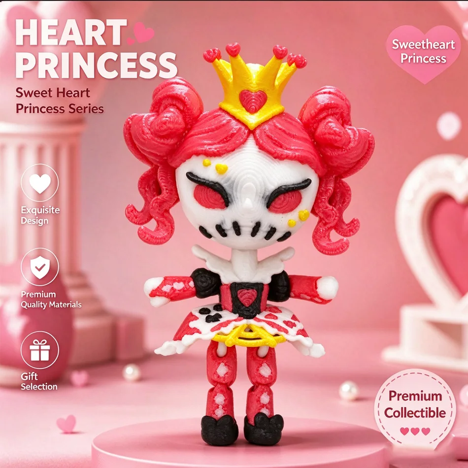 2026 Creative 3D Printing Gothic Style Double Ponytail Girl Halloween Alice Demon Doll Model Halloween Decoration & Gifts