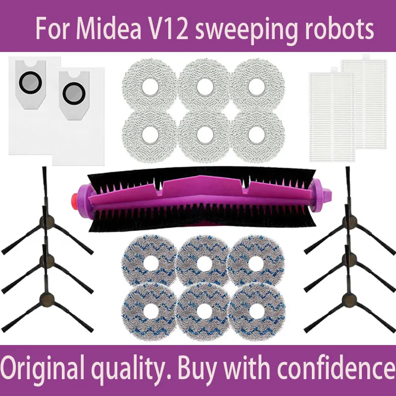 

For Midea V12 Eureka J12 Ultra Robot VacuumThe consumables such as the main brush dust bag side brush cloth and filter screen