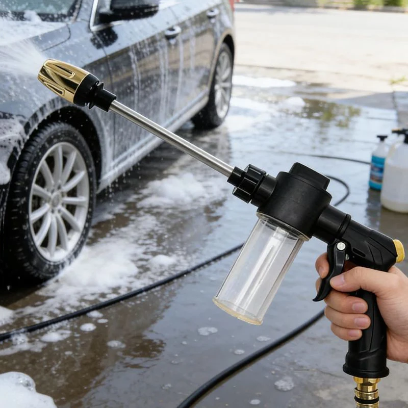 Hose Nozzle High-Pressure Car Washing Water Gun External Cleaning Foam Kettle Cleaning Garden Water Hose Nozzle Garden Shower