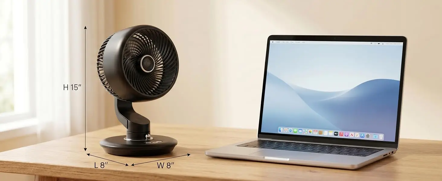 Rechargeable Desk Fan with 120° Oscillation and 90° Tilt — detail 7