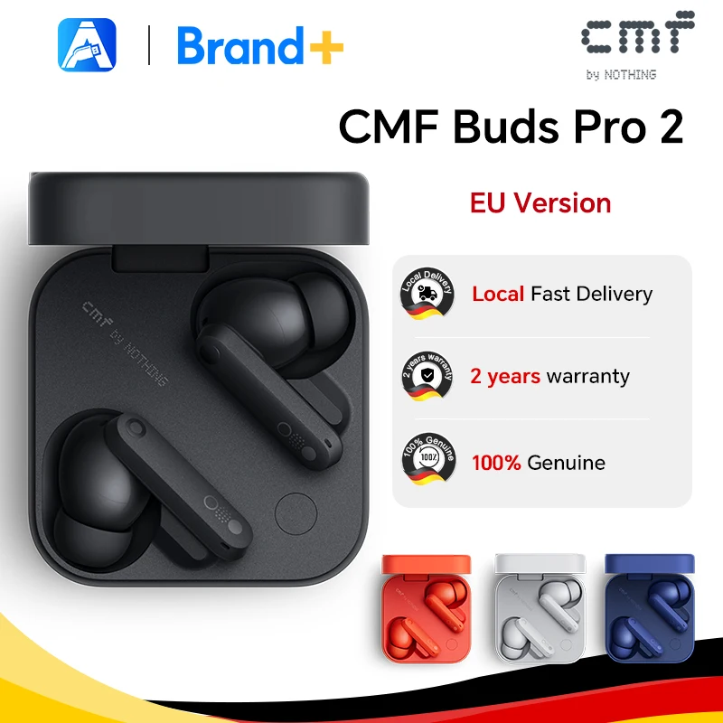Versione Globale CMF by Nothing Buds Pro 2, Auricolari Wireless con Cancellazione Attiva del Rumore Ibrida 50 dB, IP55, BT5.3, CMF Buds Pro 2