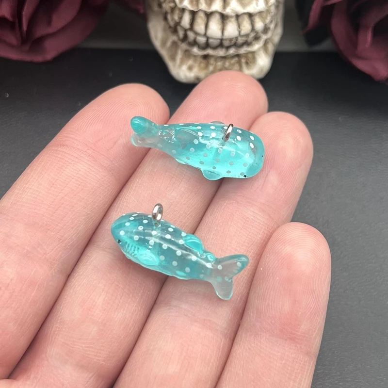 10pcs 28*13*9mm Acrylic Whale Charms,Shark Charms Pendant For Jewelry Making DIY Jewelry Findings designer charms