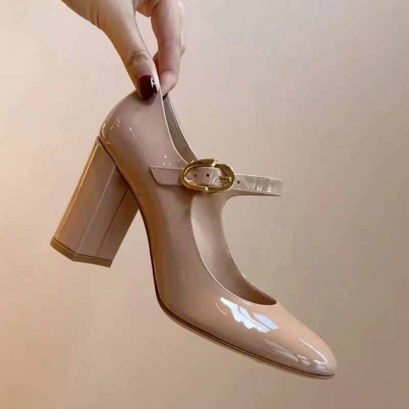 

New Women Mary Jane Shoes Luxury Comfortable Banquet Shoes High Heels for Woman Designer Shoes Lolita Leather Shoe Zapatos Mujer