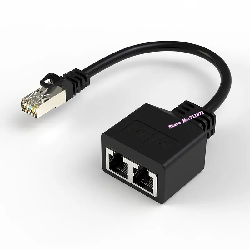 8Pin NetWork Rj45 Male Double Female Adapter Cable Line 8P Ethernet 2 Two Rj45 Female to male Adaptor Wire Cord Rj45 M 2 Female