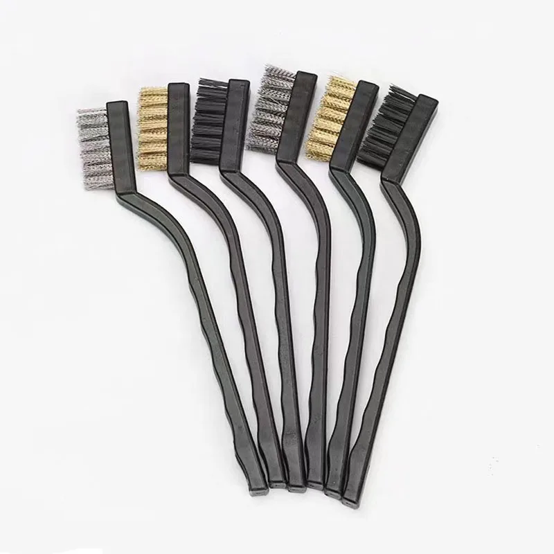 6 or12Pcs Industrial Toothbrush Mini Copper Steel Wire Brush Stainless Steel Wire Brush dirt hard cleaning toothbrush