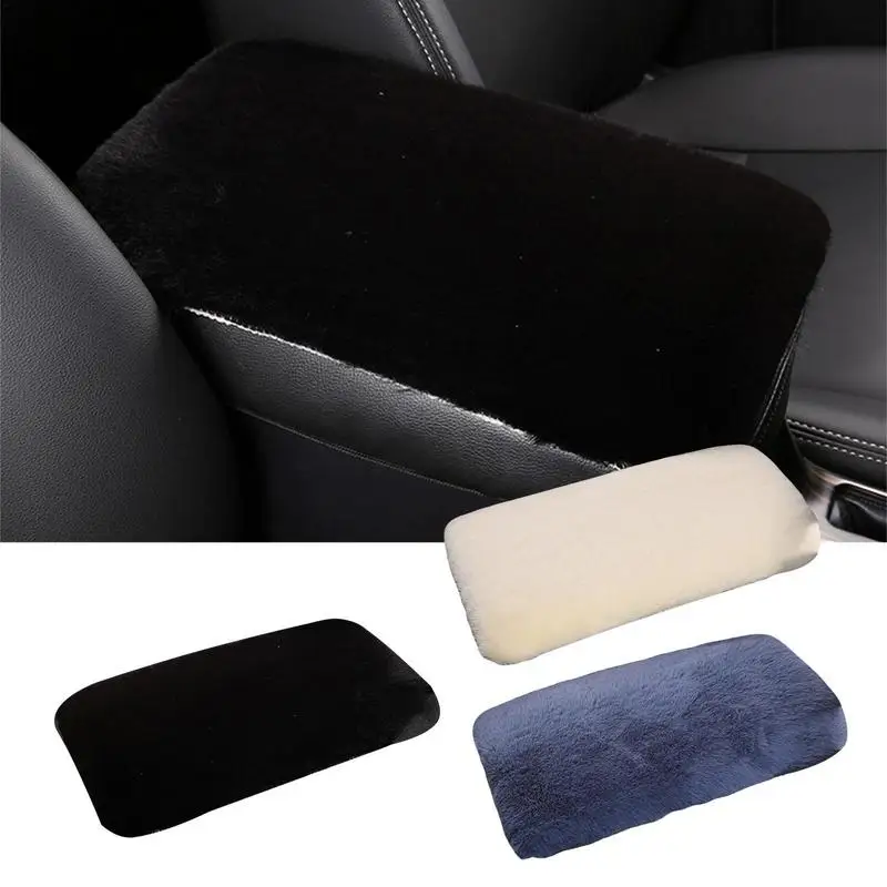 Automotive Arm Rest Pad Auto Arm Rest Cushion Furry Wool Auto Center Console Protective Cover Car Arm Rest Cushion Pad Car