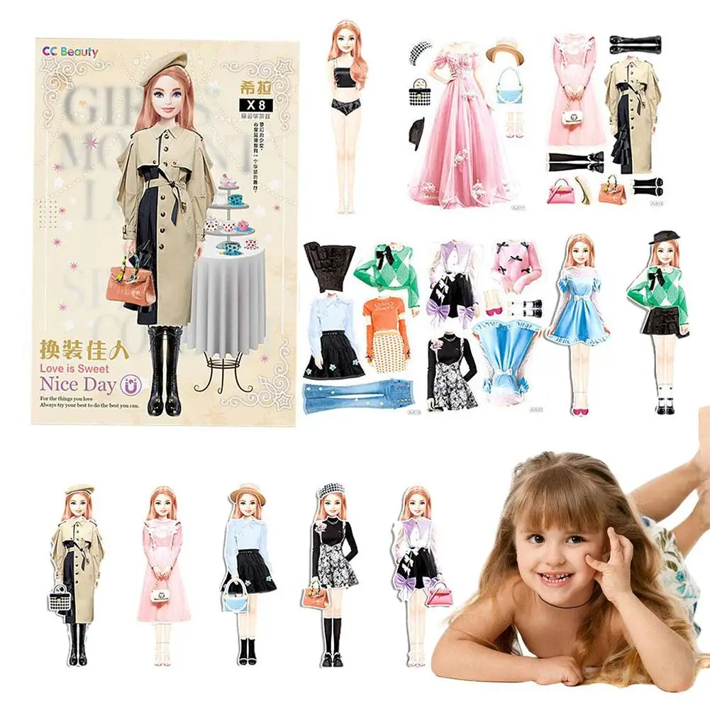 Magnetische Anzieh puppen sichere und harmlose Prinzessin Dress Up Puppen set erstellt stellen sich Set Geburtstags geschenk für zu Hause