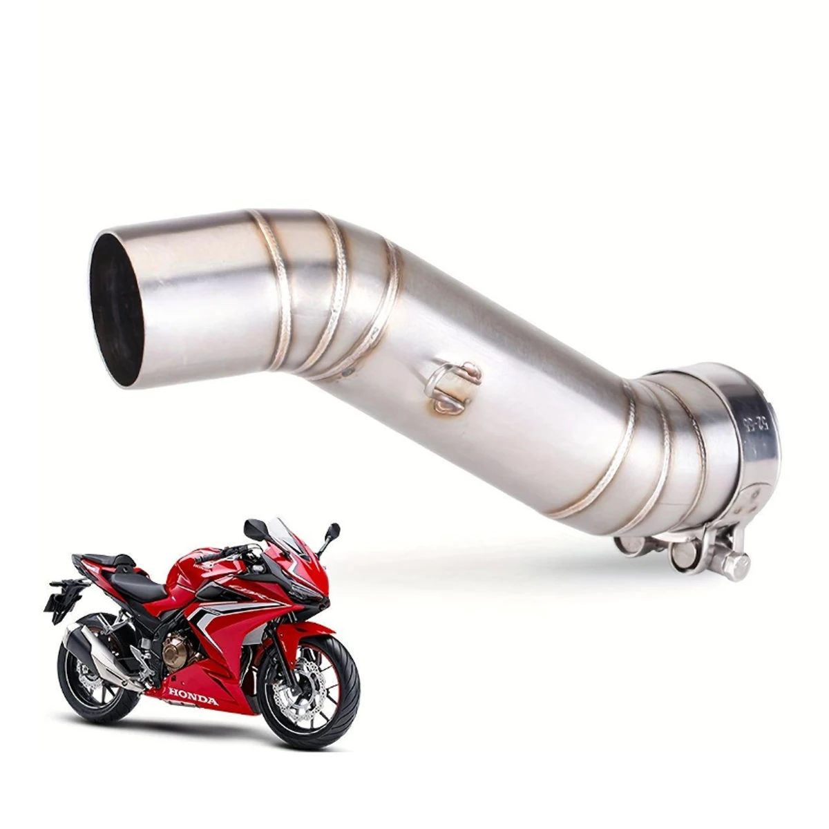 Stainless Steel Mid Exhaust Link Pipe Motorcycle Mod Parts For Honda CB400F-X 2018-2020 51mm Universal
