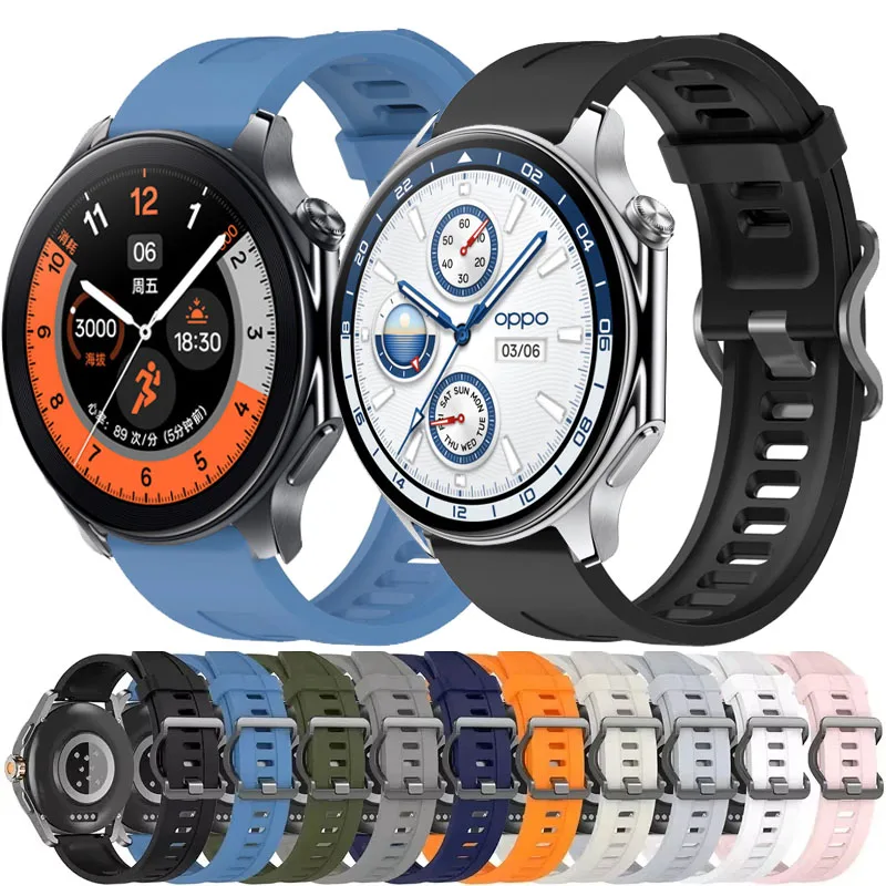Silicone Strap 22mm Bracelet For OnePlus Watch 3 2 2R/OnePlus 46mm Soft Band For OPPO Watch S/OPPO 4Pro X X2 X3 Sport Bracelet